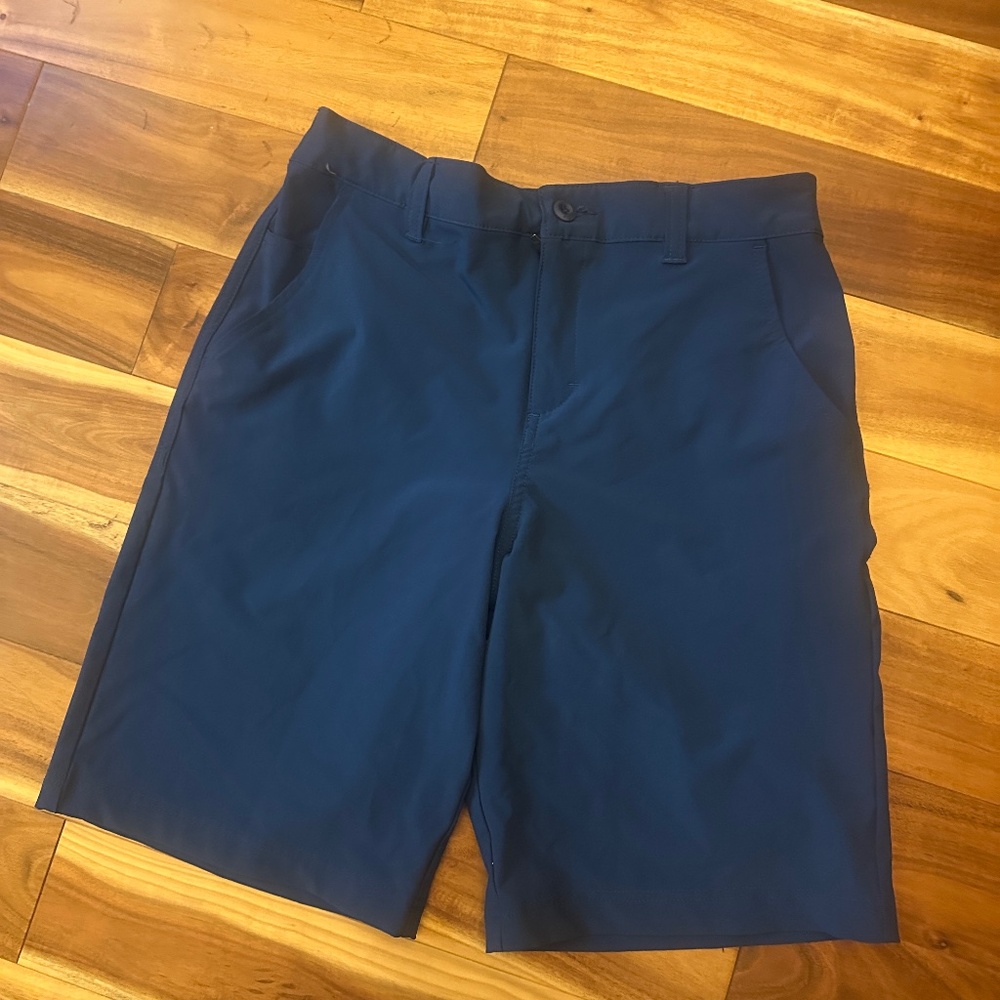 Boy Columbia Blue Flat Front Shorts